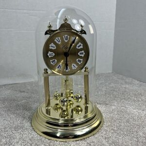 Elgin Roman Numeral Clock With Glass Dome Made‎ In USA Tested Works